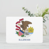 Patriottische uitnodigingen met de vlag van Illino (Staand voorkant)