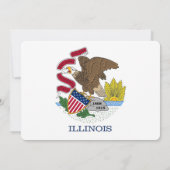 Patriottische uitnodigingen met de vlag van Illino (Achterkant)
