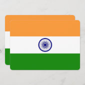 Patriottische uitnodigingen met de vlag van India (Voorkant / Achterkant)