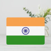 Patriottische uitnodigingen met de vlag van India (Staand voorkant)