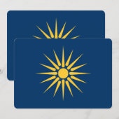 Patriottische uitnodigingen met de vlag van Macedo (Voorkant / Achterkant)
