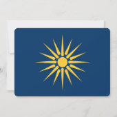 Patriottische uitnodigingen met de vlag van Macedo (Achterkant)