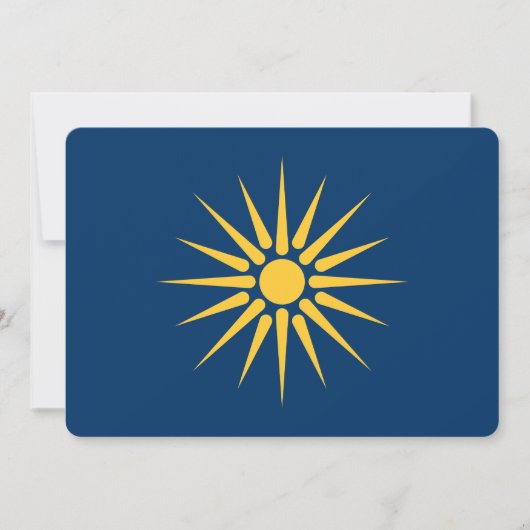 Patriottische uitnodigingen met de vlag van Macedo (Voorkant)