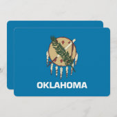 Patriottische uitnodigingen met de vlag van Oklaho (Voorkant / Achterkant)