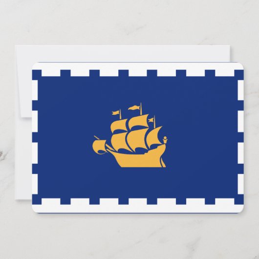Patriottische uitnodigingen met de vlag van Quebec (Voorkant)
