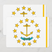 Patriottische uitnodigingen met de vlag van Rhode (Voorkant / Achterkant)