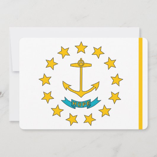 Patriottische uitnodigingen met de vlag van Rhode (Voorkant)