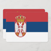 Patriottische uitnodigingen met de vlag van Servië (Voorkant / Achterkant)