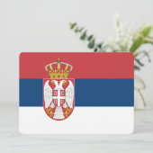 Patriottische uitnodigingen met de vlag van Servië (Staand voorkant)