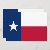 Patriottische uitnodigingen met de vlag van Texas (Voorkant / Achterkant)