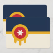 Patriottische uitnodigingen met de vlag van Tulsa  (Voorkant / Achterkant)