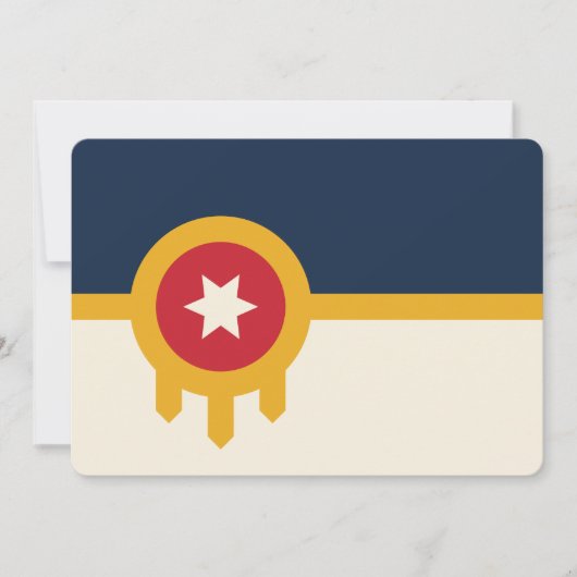 Patriottische uitnodigingen met de vlag van Tulsa  (Voorkant)