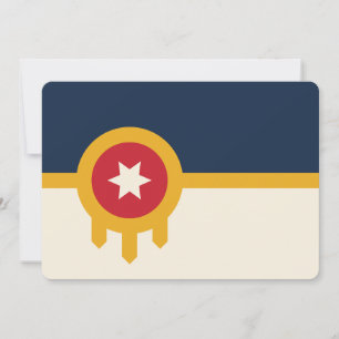 Patriottische uitnodigingen met de vlag van Tulsa 