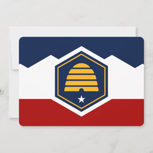 Patriottische uitnodigingen met de vlag van Utah, (Voorkant)