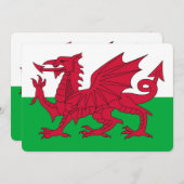 Patriottische uitnodigingen met de vlag van Wales (Voorkant / Achterkant)