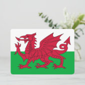 Patriottische uitnodigingen met de vlag van Wales (Staand voorkant)