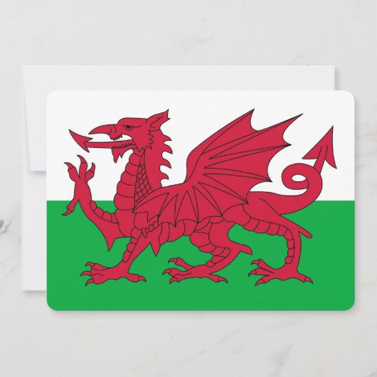 Patriottische uitnodigingen met de vlag van Wales (Voorkant)