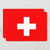 Patriottische uitnodigingen met de vlag van Zwitse (Voorkant / Achterkant)