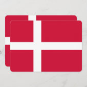 Patriottische uitnodigingen met Denemarken Vlag (Voorkant / Achterkant)