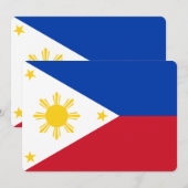 Patriottische uitnodigingen met Filipijnse vlag (Voorkant / Achterkant)