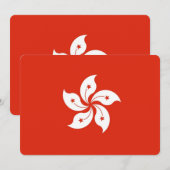 Patriottische uitnodigingen met Hong Kong Flag (Voorkant / Achterkant)