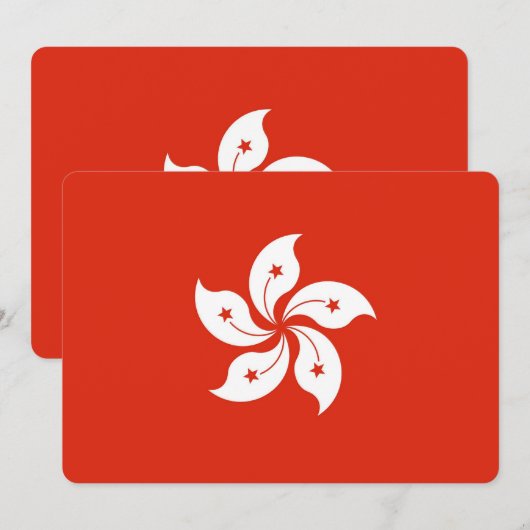 Patriottische uitnodigingen met Hong Kong Flag (Voorkant / Achterkant)