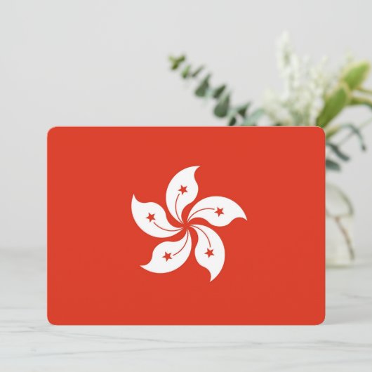 Patriottische uitnodigingen met Hong Kong Flag (Staand voorkant)