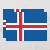 Patriottische uitnodigingen met IJslandse vlag (Voorkant / Achterkant)