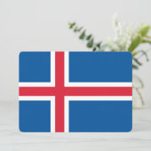 Patriottische uitnodigingen met IJslandse vlag (Staand voorkant)