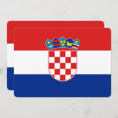 Patriottische uitnodigingen met Kroatische vlag (Voorkant / Achterkant)