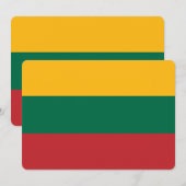 Patriottische uitnodigingen met Litouwse vlag (Voorkant / Achterkant)