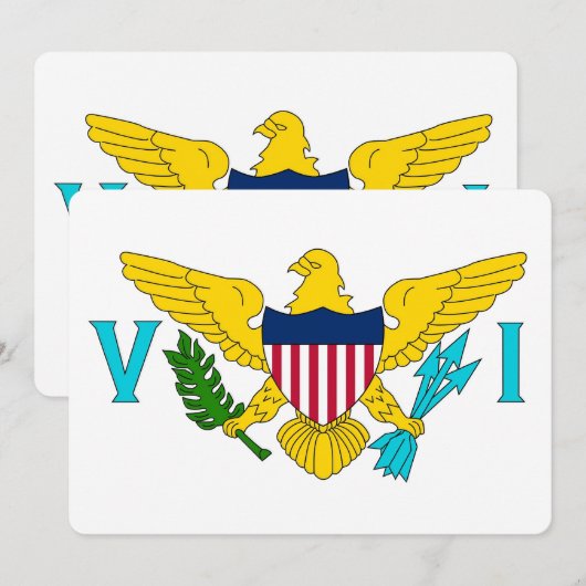 Patriottische uitnodigingen met Maagdeneilanden Vl (Voorkant / Achterkant)