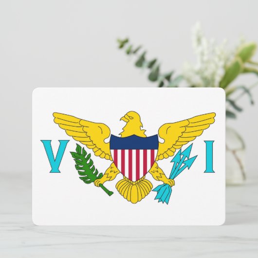 Patriottische uitnodigingen met Maagdeneilanden Vl (Staand voorkant)