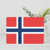Patriottische uitnodigingen met Noorwegen Vlag (Staand voorkant)
