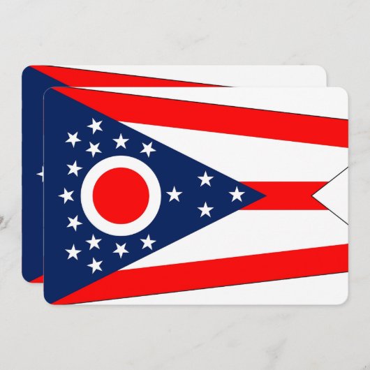 Patriottische uitnodigingen met Ohio Flag (Voorkant / Achterkant)