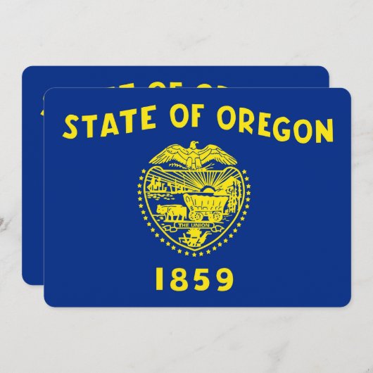 Patriottische uitnodigingen met Oregon Flag (Voorkant / Achterkant)