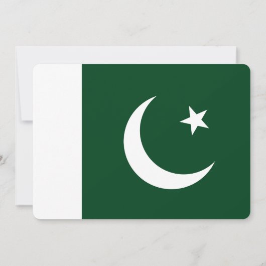 Patriottische uitnodigingen met Pakistaanse vlag (Voorkant)