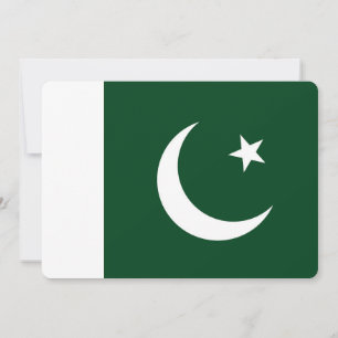 Patriottische uitnodigingen met Pakistaanse vlag