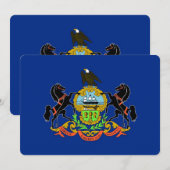 Patriottische uitnodigingen met Pennsylvania Flag (Voorkant / Achterkant)