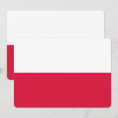 Patriottische uitnodigingen met Poolse vlag (Voorkant / Achterkant)