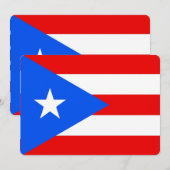 Patriottische uitnodigingen met Puerto Rico Vlag (Voorkant / Achterkant)