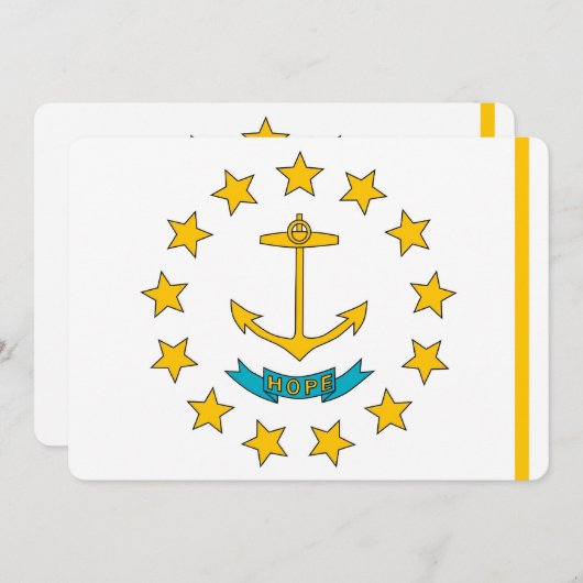 Patriottische uitnodigingen met Rhode Island Flag (Voorkant / Achterkant)