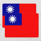 Patriottische uitnodigingen met Taiwanese vlag (Voorkant / Achterkant)