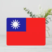 Patriottische uitnodigingen met Taiwanese vlag (Staand voorkant)