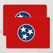 Patriottische uitnodigingen met Tennessee Flag (Voorkant / Achterkant)