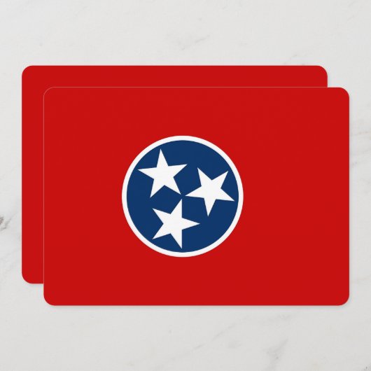 Patriottische uitnodigingen met Tennessee Flag (Voorkant / Achterkant)