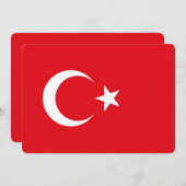 Patriottische uitnodigingen met Turkije Vlag (Voorkant / Achterkant)