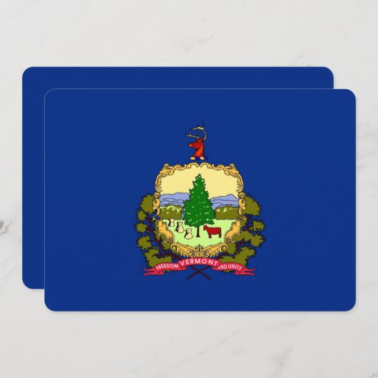 Patriottische uitnodigingen met Vermont Flag (Voorkant / Achterkant)