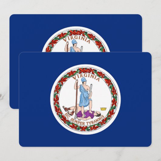 Patriottische uitnodigingen met Virginia Flag (Voorkant / Achterkant)