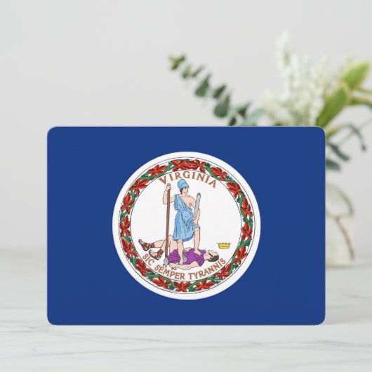 Patriottische uitnodigingen met Virginia Flag (Staand voorkant)